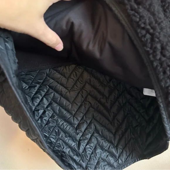 Athleta Cozy Sherpa Snap Jacket Sweatshirt M Black. $149 - Picture 4 of 8